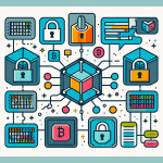 Create an image illustrating the concept of blockchain technology for beginners. Show a simplified, colorful diagram of interconnected blocks (representing the 'blocks' in blockchain) linked together in a chain. Include elements like binary code, padlocks for security, and digital transactions symbolizing transparent and secure data exchanges. Make the design approachable and educational.