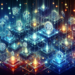 Create an image showing the blockchain technology impacting the cryptocurrency landscape: a glowing network of interconnected blocks representing blockchain, with symbolic coins of various cryptocurrencies like Bitcoin, Ethereum, and others emerging from the network. The image should have a futuristic and digital feel, with a blend of blue and metallic colors to emphasize the advanced technology and its influence on the financial world.